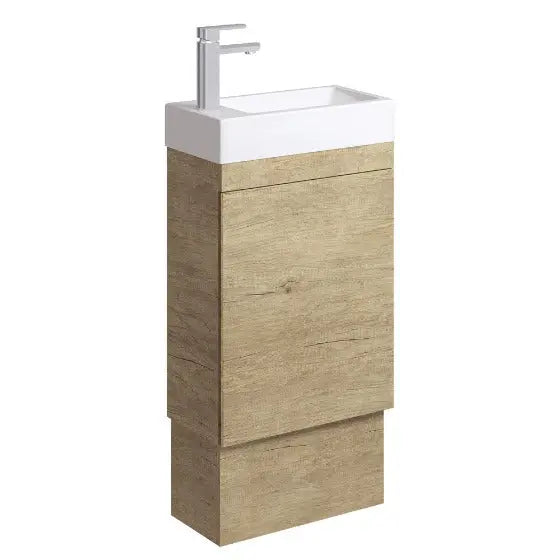 Edge 450 Ensuite Vanity on Kickboard, No Overflow, Scandi Oak Fienza