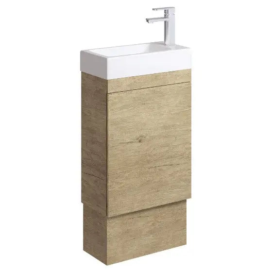 Edge 450 Ensuite Vanity on Kickboard, No Overflow, Scandi Oak Fienza