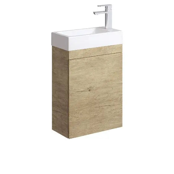 Edge 450 Ensuite Wall-Hung Vanity, No Overflow, Scandi Oak Fienza