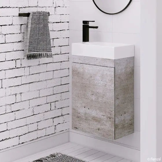 Edge 450 Ensuite Wall-Hung Vanity, No Overflow, Industrial Fienza