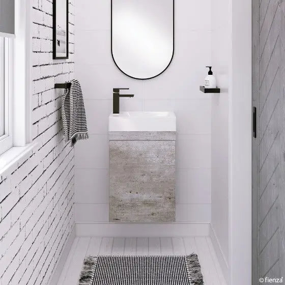 Edge 450 Ensuite Vanity on Kickboard, No Overflow, Industrial Fienza