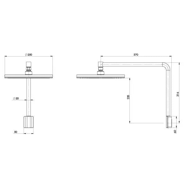 NX Vive Shower Arm &amp; Rose Phoenix
