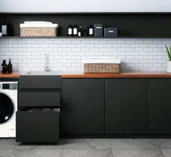Excellence 45L Matte Black Drawer System Laundry Unit Everhard