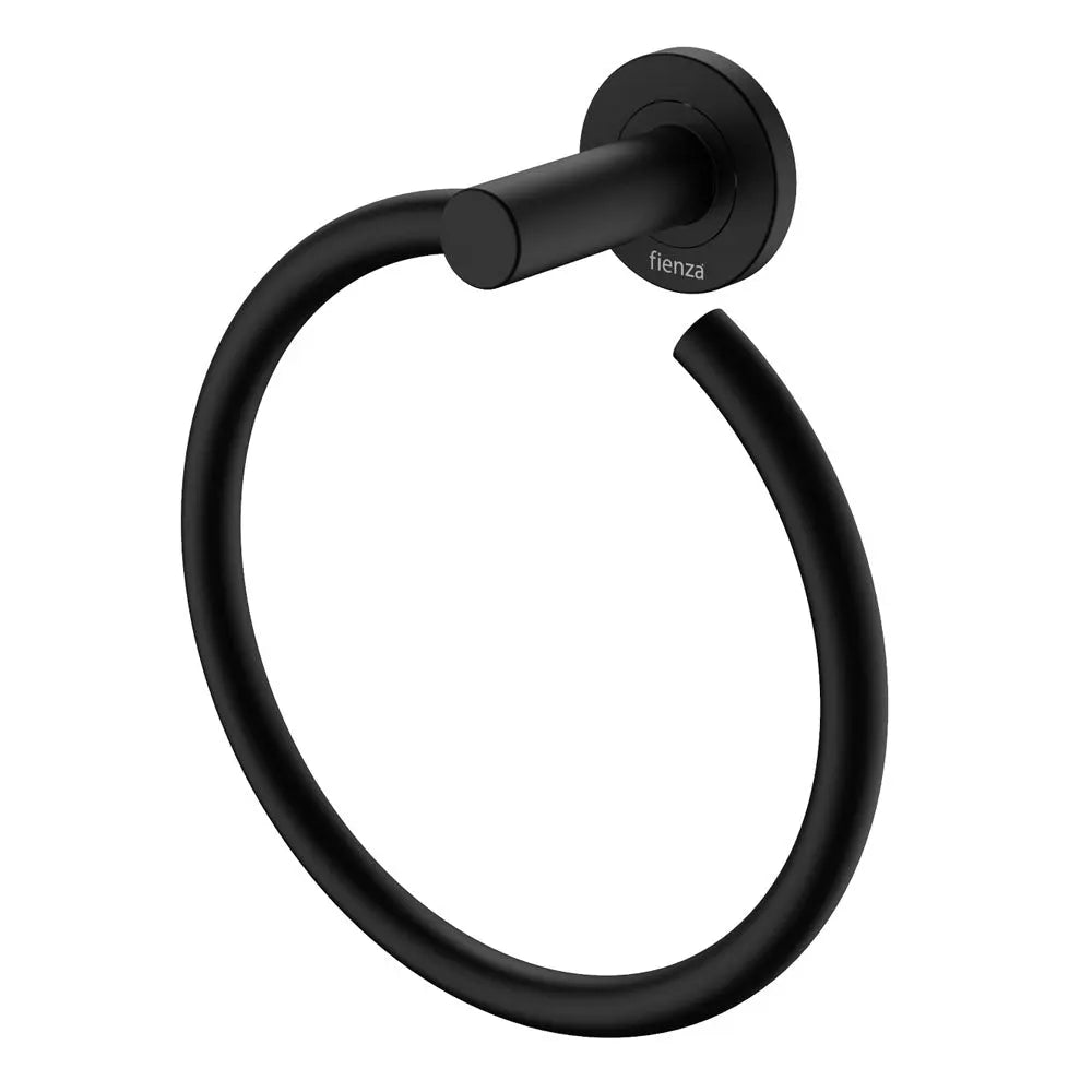 Kaya Hand Towel Ring, Matte Black Fienza