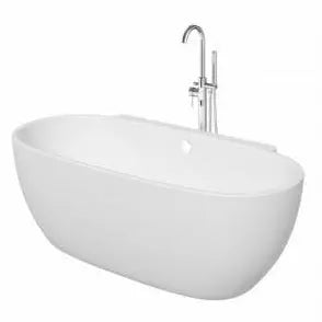 PALERMO Back to Wall Gloss White acrylic freestanding 1650/1750mm Bath Belbagno