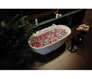 PALERMO Back to Wall Gloss White acrylic freestanding 1650/1750mm Bath Belbagno