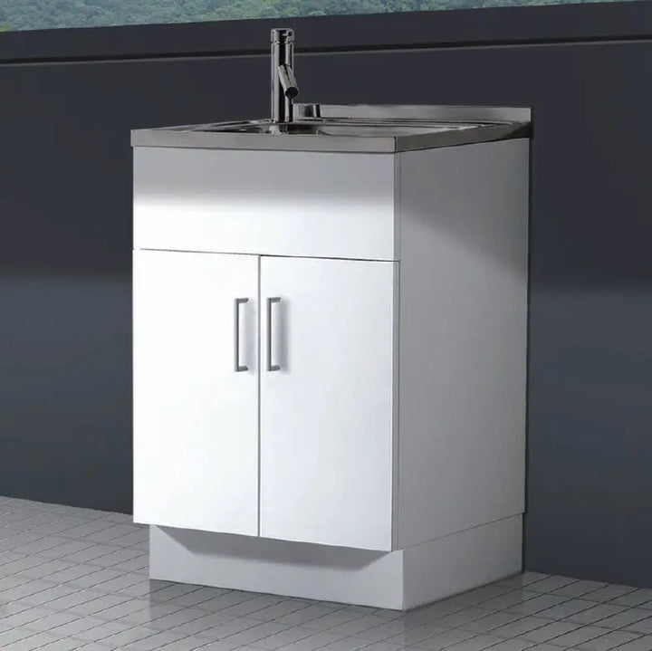 45L Tub &amp; White Gloss Cabinet ARTO