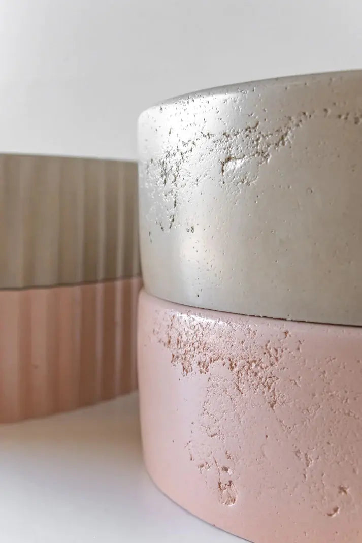 Round Concrete Textured Basin Sticks and Stone Co