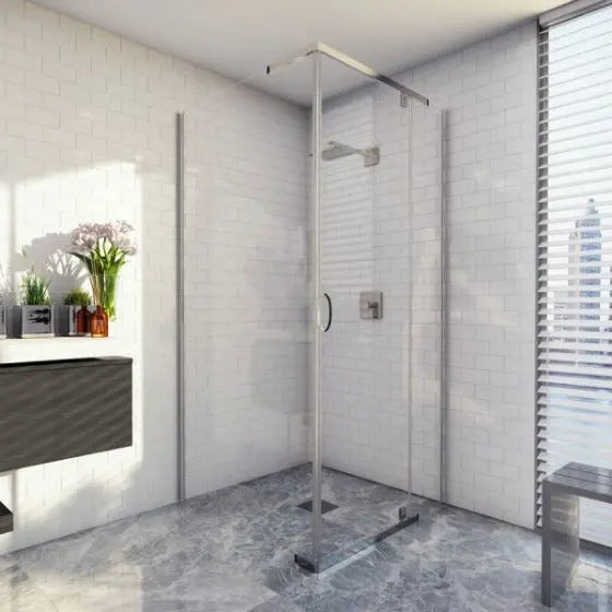 CASCADE 900/1000/1200 SEMI-FRAMELESS PIVOT SHOWER SCREEN / SYSTEM Decina