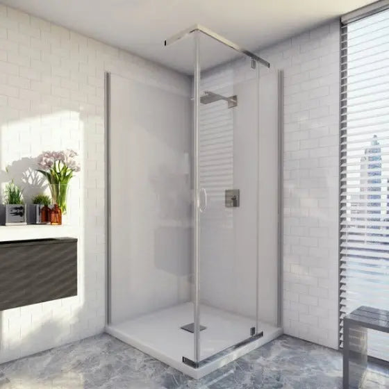 CASCADE 900/1000/1200 SEMI-FRAMELESS PIVOT SHOWER SCREEN / SYSTEM Decina