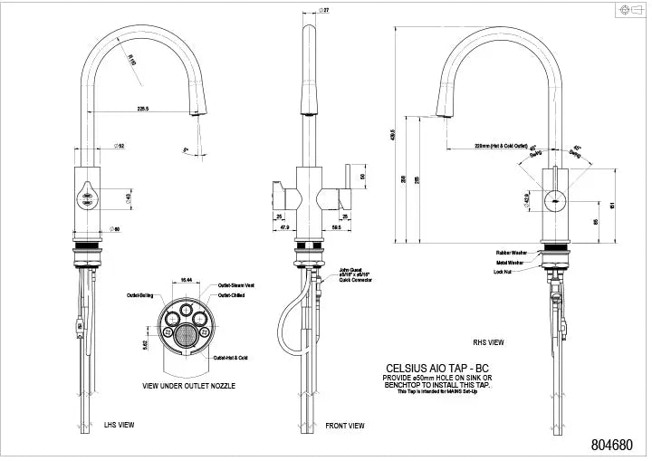 HYDROTAP G5 BCSHA CELSIUS ALL-IN-ONE ARC (Boiling, Chilled, Filtered, Sparkling, Hot &amp; Ambient Unfiltered) Zip