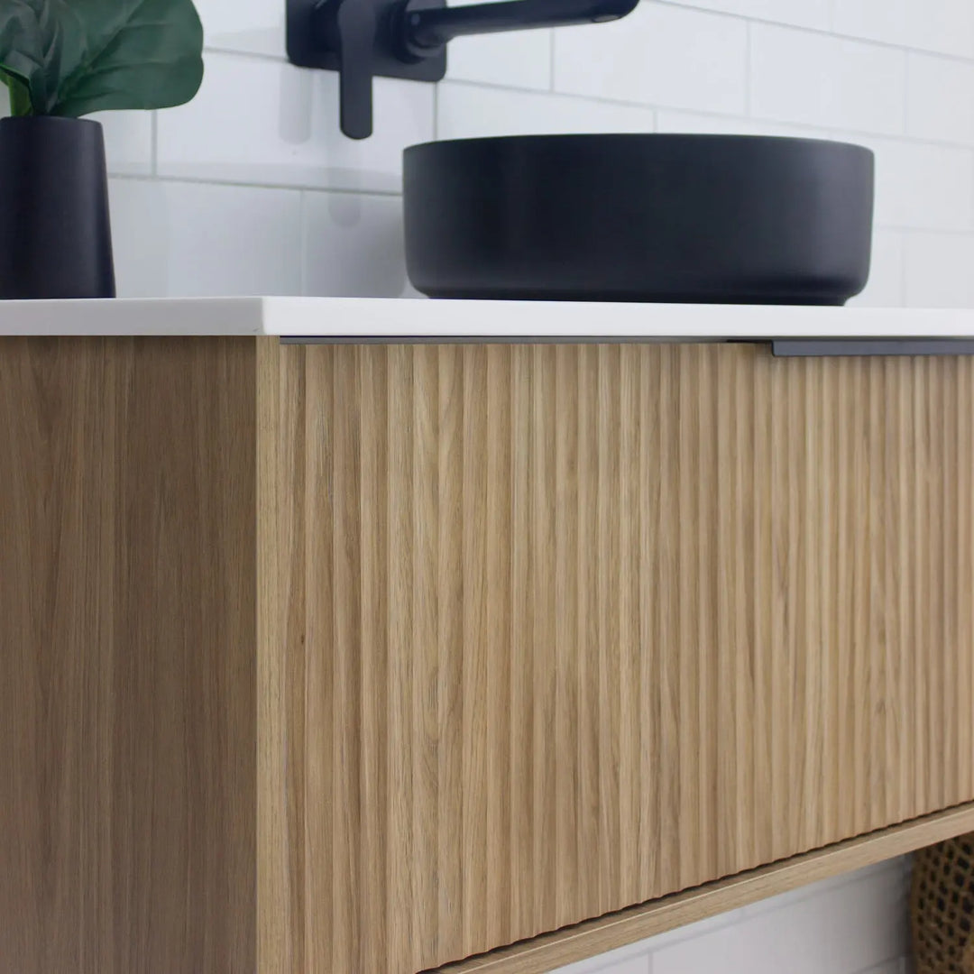 Cove Wall Hung Vanity with stone top and basin Marquis