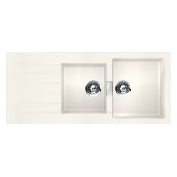 Schock White 1 &amp; 3/4 bowl Sink Abey