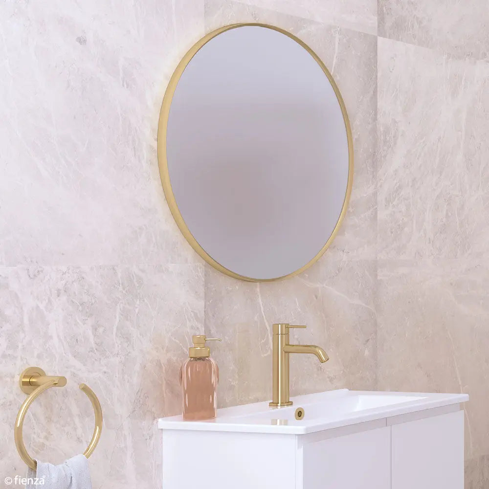 Reba Matte Black or Urban Brass Framed Mirror 600 &amp; 800mm Fienza
