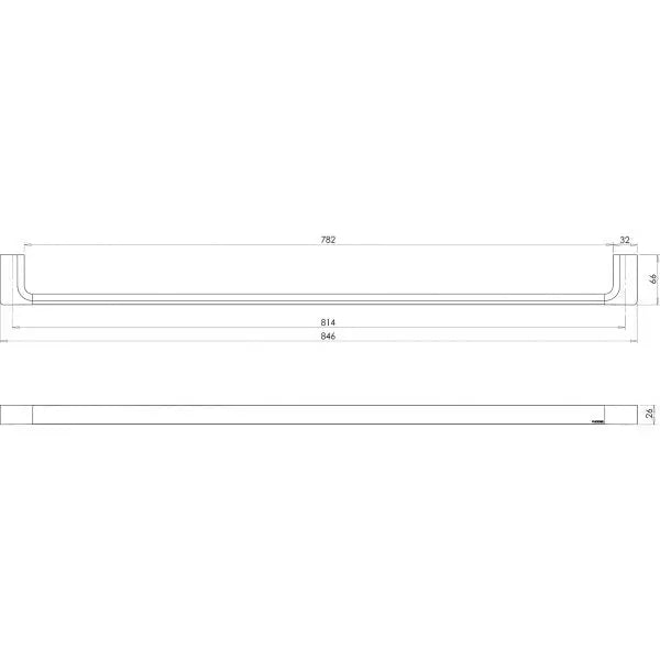 Gloss Single Towel Rail 600/800mm Phoenix