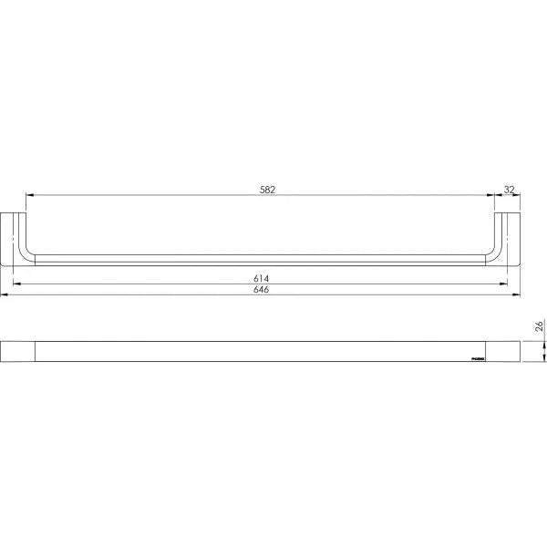 Gloss Single Towel Rail 600/800mm Phoenix