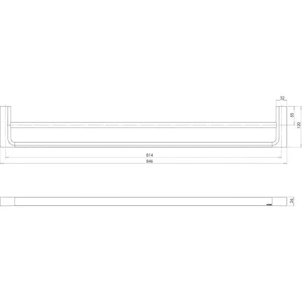 Gloss Double Towel Rail 800mm Phoenix