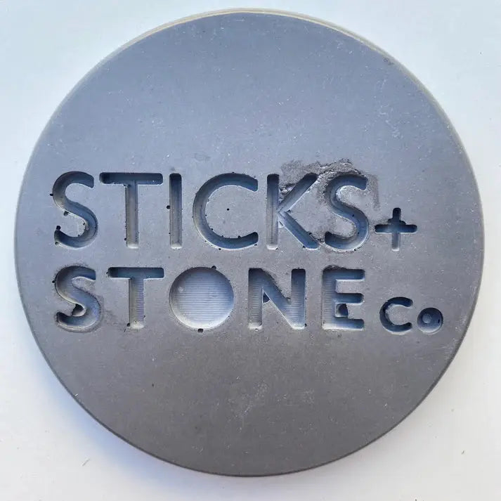 Round Concrete Textured Basin Sticks and Stone Co