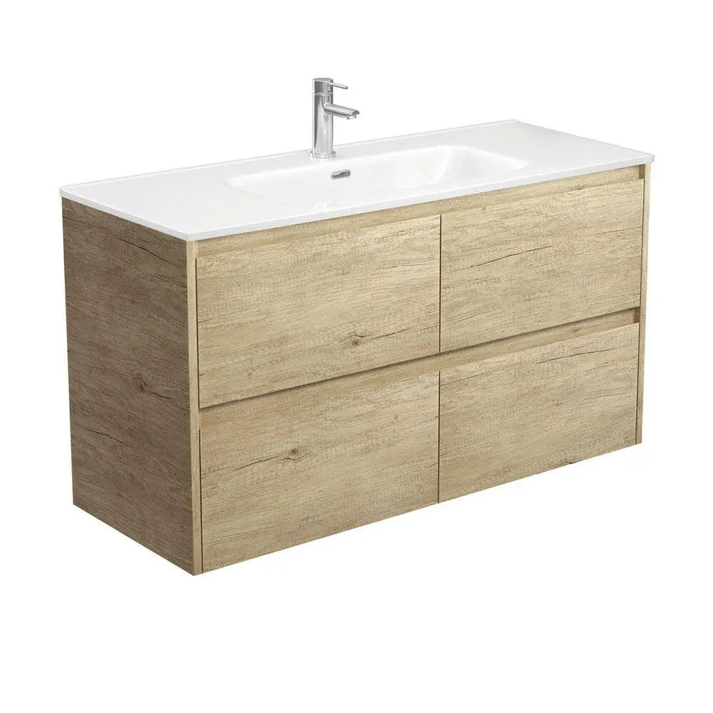 JOLI AMATO Scandi Oak Vanity with ceramic top, 750, 900 and 1200mm Fienza