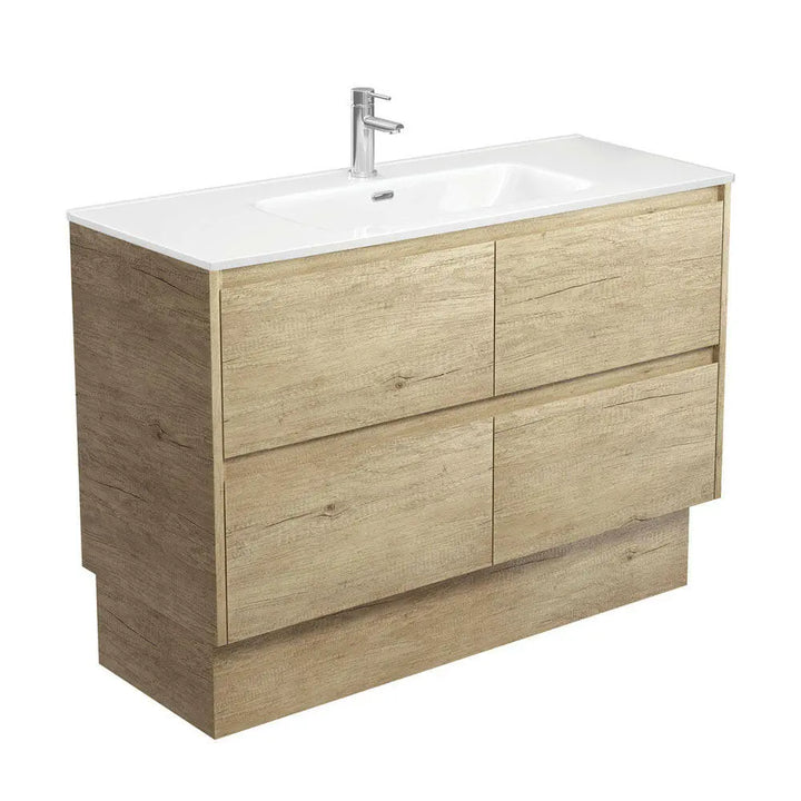 JOLI AMATO Scandi Oak Vanity with ceramic top, 750, 900 and 1200mm Fienza