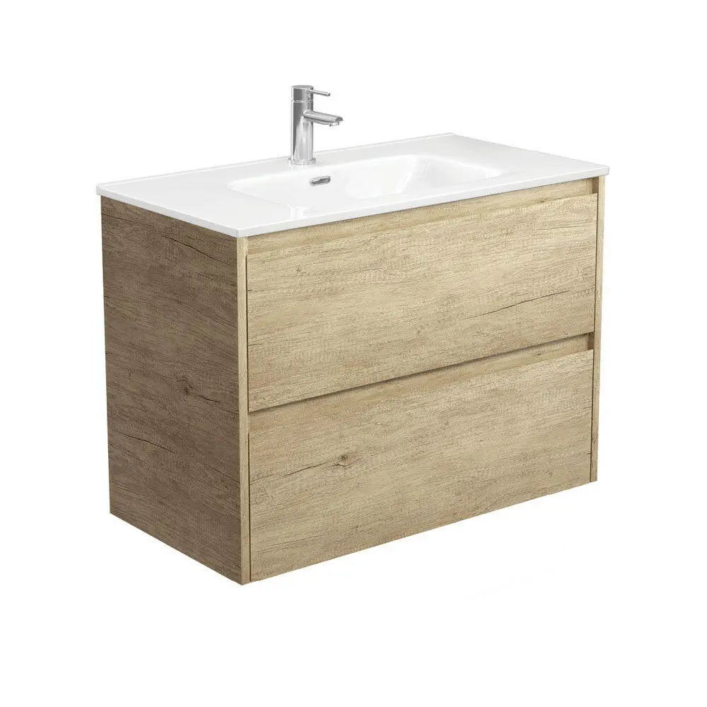 JOLI AMATO Scandi Oak Vanity with ceramic top, 750, 900 and 1200mm Fienza