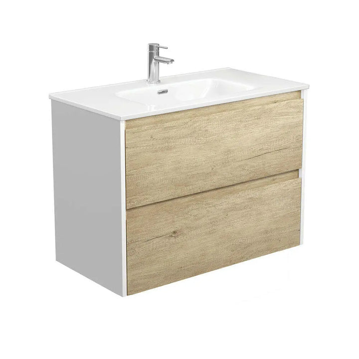 JOLI AMATO Scandi Oak Vanity with ceramic top, 750, 900 and 1200mm Fienza