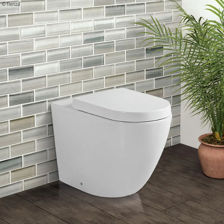 KOKO Gloss White Tornado Wall-Faced pan &amp; seat Fienza
