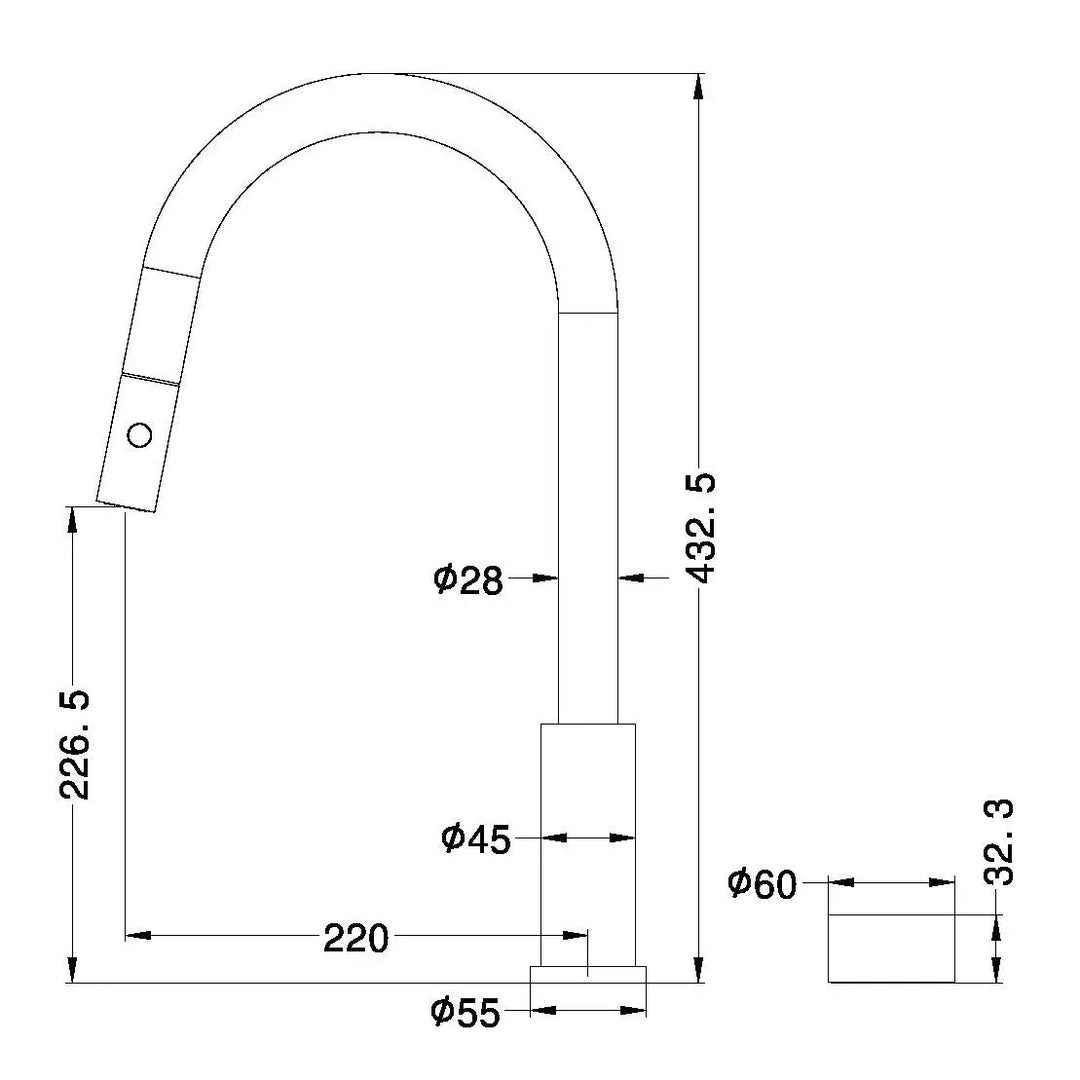 Kara Progressive Pull Out Kitchen Set Nero tapware