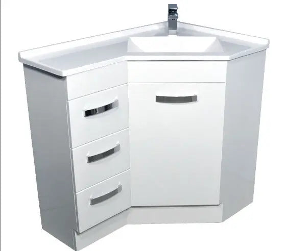 Corner 900 x 600mm Vanity with polymarble top Fienza