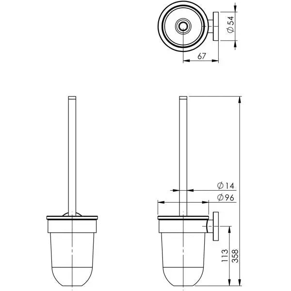 Radii Toilet Brush & Holder Round Phoenix