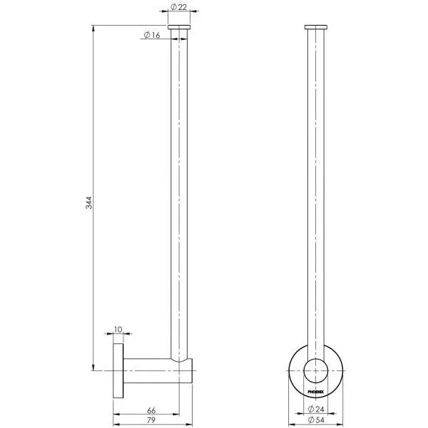 Radii Spare Toilet Roll Holder Round Plate Phoenix