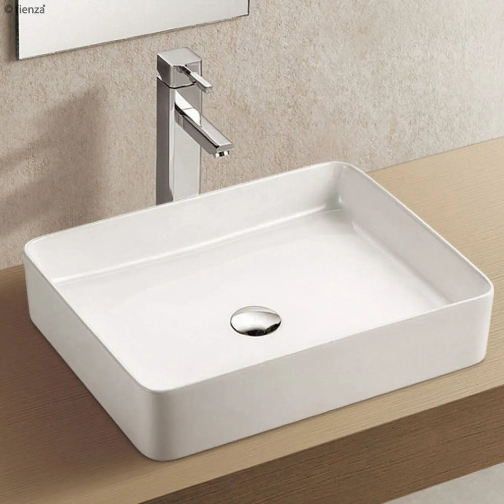Luciana Above Counter Basin (Gloss White, Matte Black) Fienza