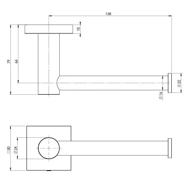 Radii Toilet Roll Holder Square Plate Phoenix
