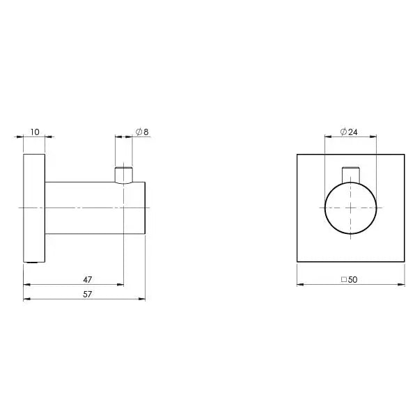 Radii Robe Hook Square Plate Phoenix