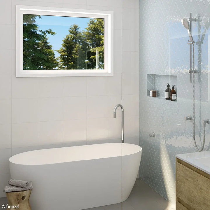 Isabella Chrome Floor Mounted Bath Outlet - SP8016 Fienza