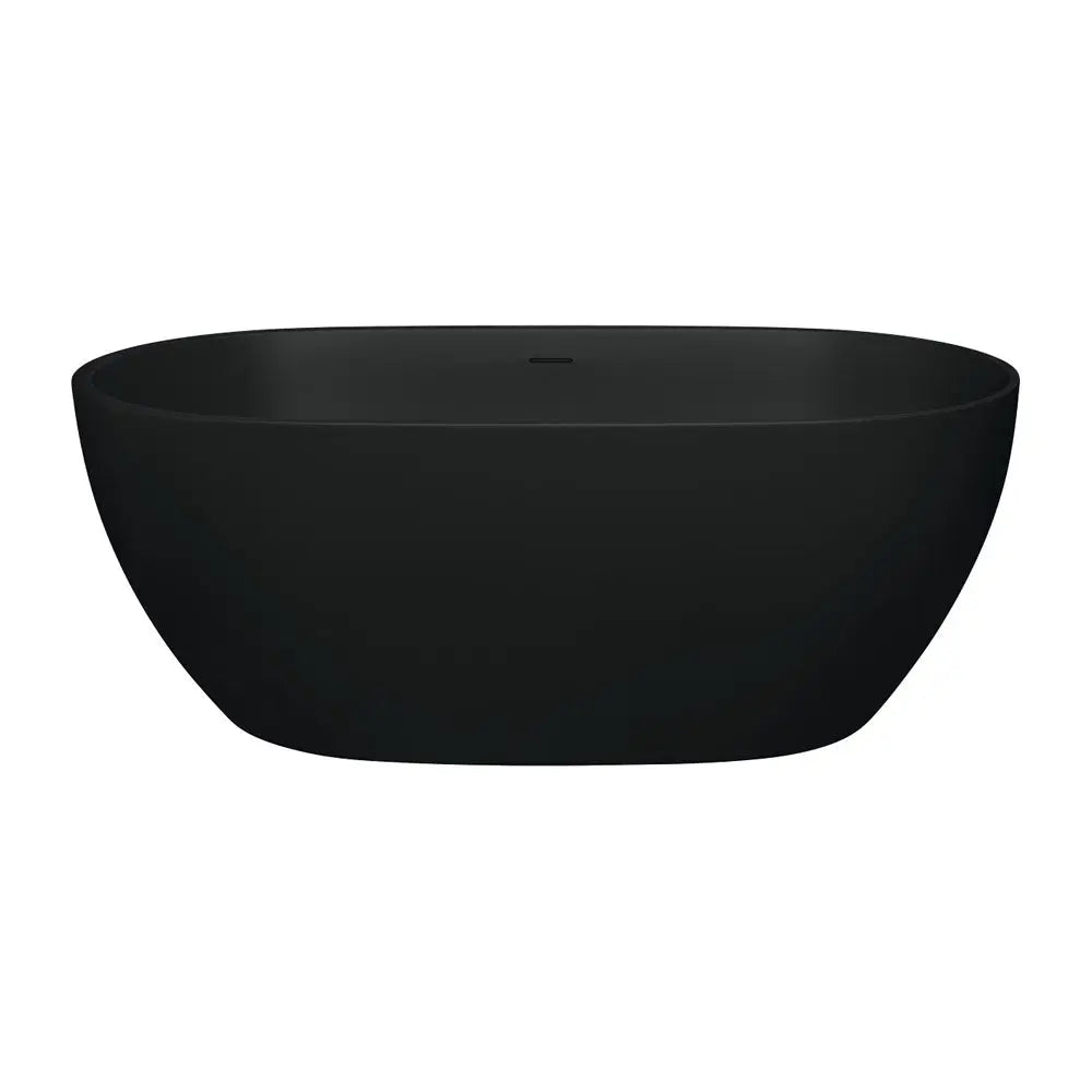 LUCIANA Matte Black Stone Bath 1500 &amp; 1690mm with overflow Fienza