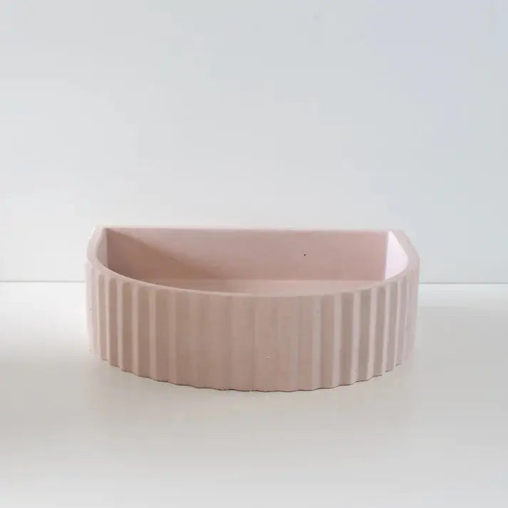 Half Moon Ribbed Concrete Basin Sticks and Stone Co
