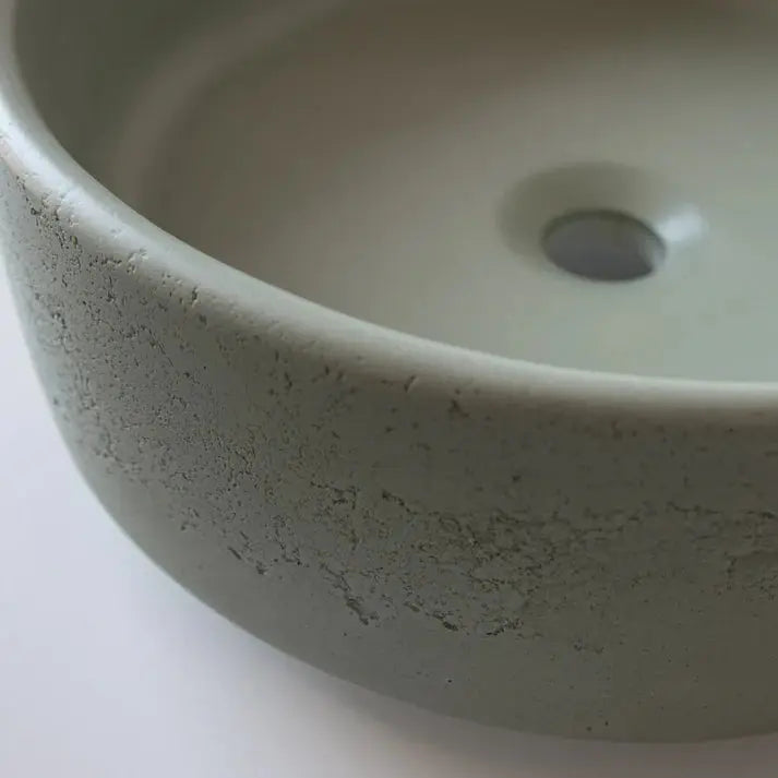 Round Concrete Textured Basin Sticks and Stone Co