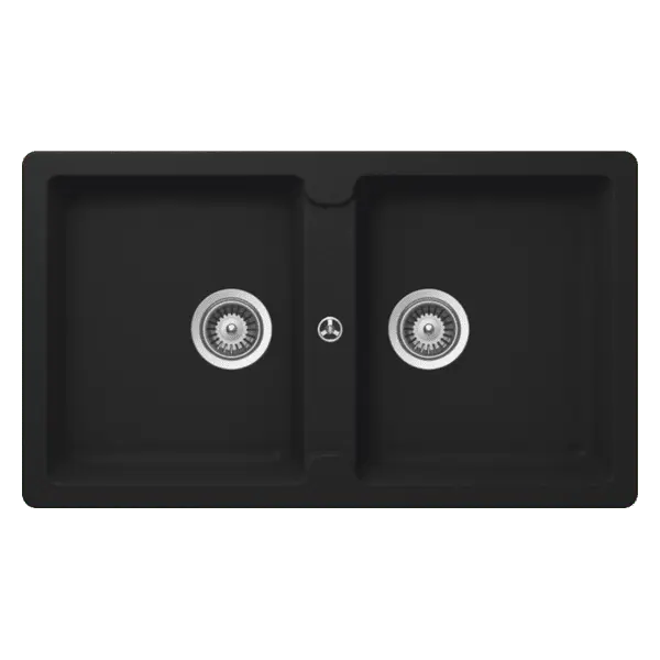 Schock Typos Double Bowl Onyx Sink with overflow Abey