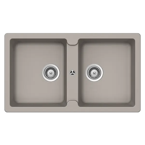 Schock Typos Double Bowl Concrete Sink with overflow Abey