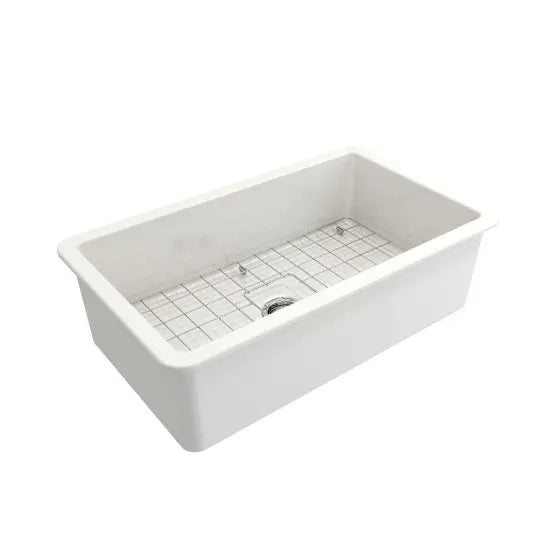 Cuisine 81 x 48 Inset / Undermount Fine Fireclay Sink Gloss white & Matte White Turner Hastings