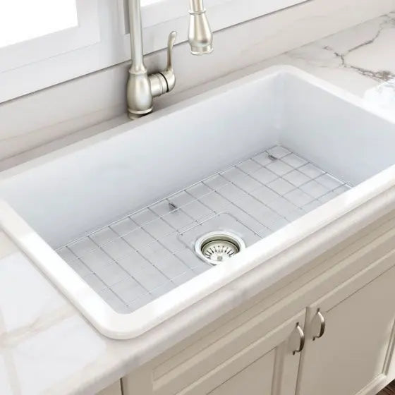 Cuisine 81 x 48 Inset / Undermount Fine Fireclay Sink Gloss white & Matte White Turner Hastings