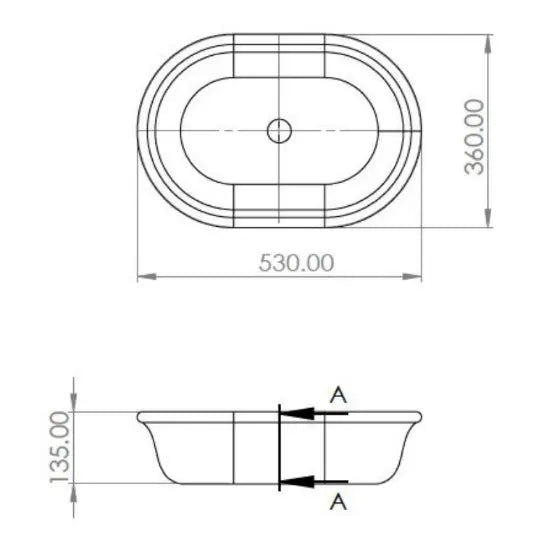 Blanche 53 x 36 TitanCast Above Counter Basin Turner Hastings
