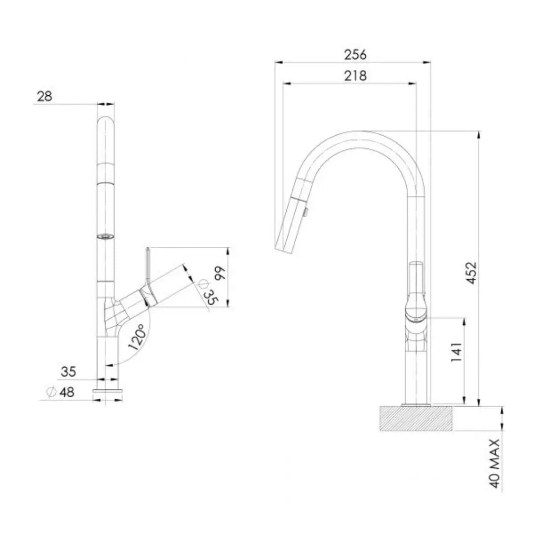 Linq Pull Out Sink Mixer - 316 Stainless Steel Phoenix