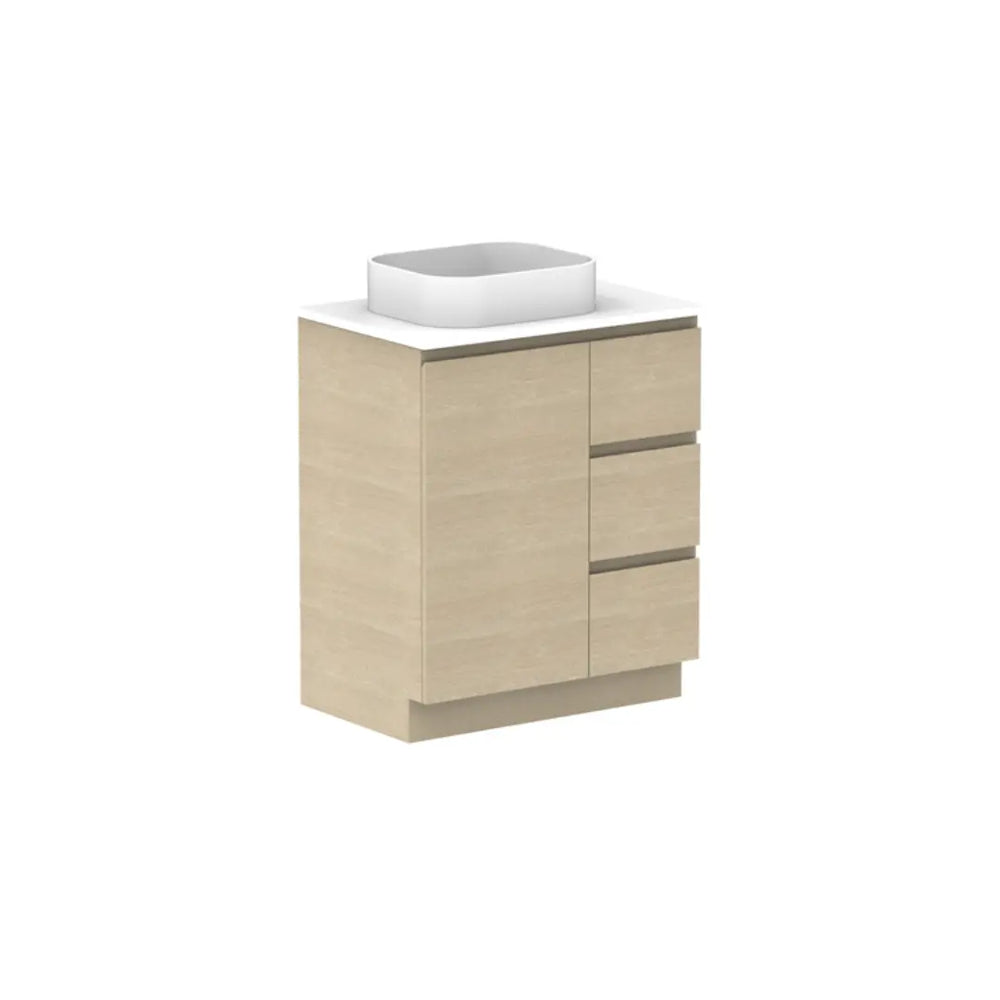Glacier Hamper Vanity Trio with stone top ADP