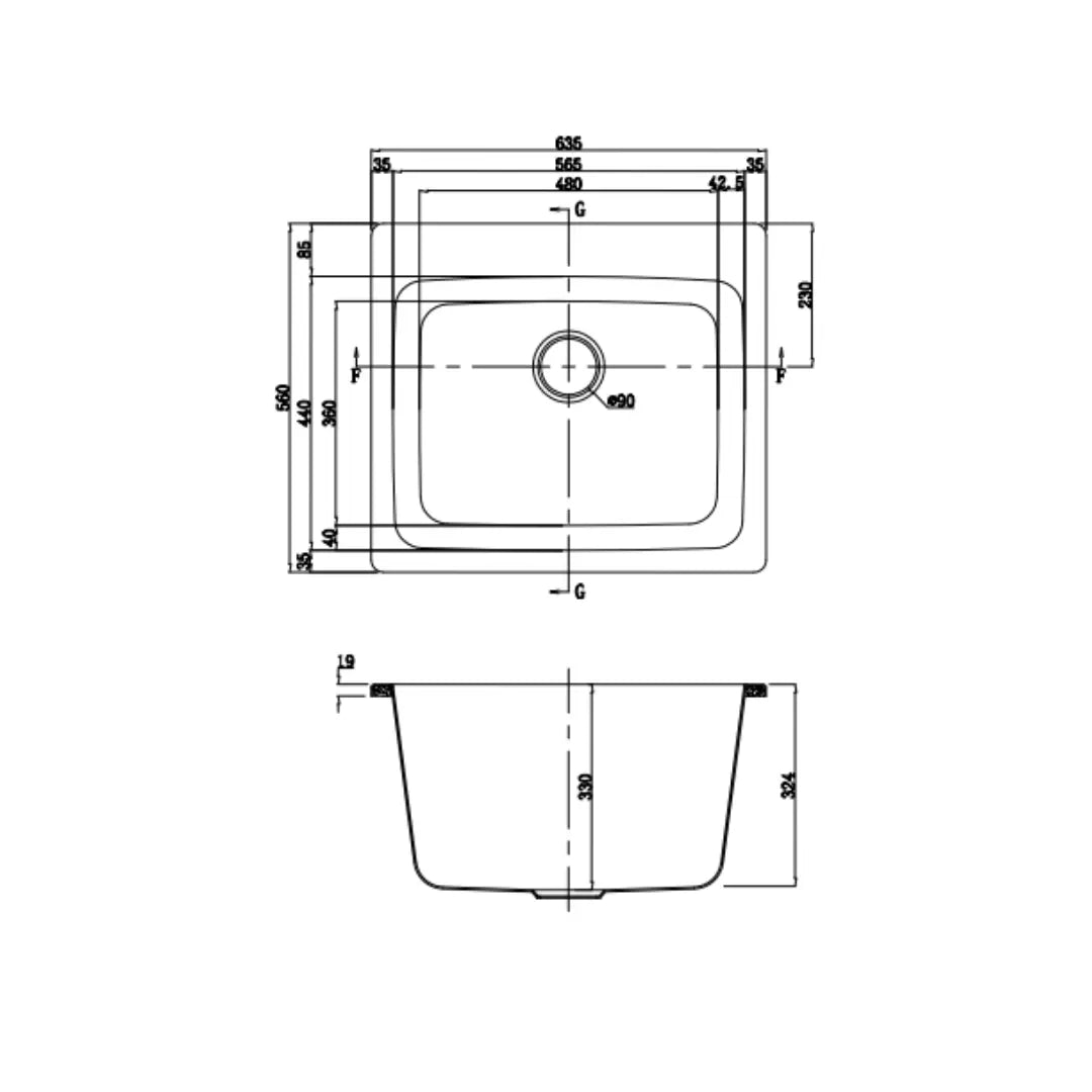 Arno Utility Sink - 42L Castano