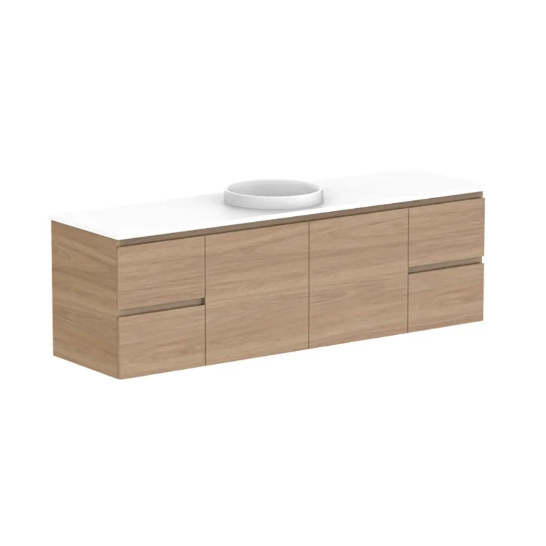 Glacier Full Depth, Door &amp; Drawer Vanity with stone top (on display) ADP