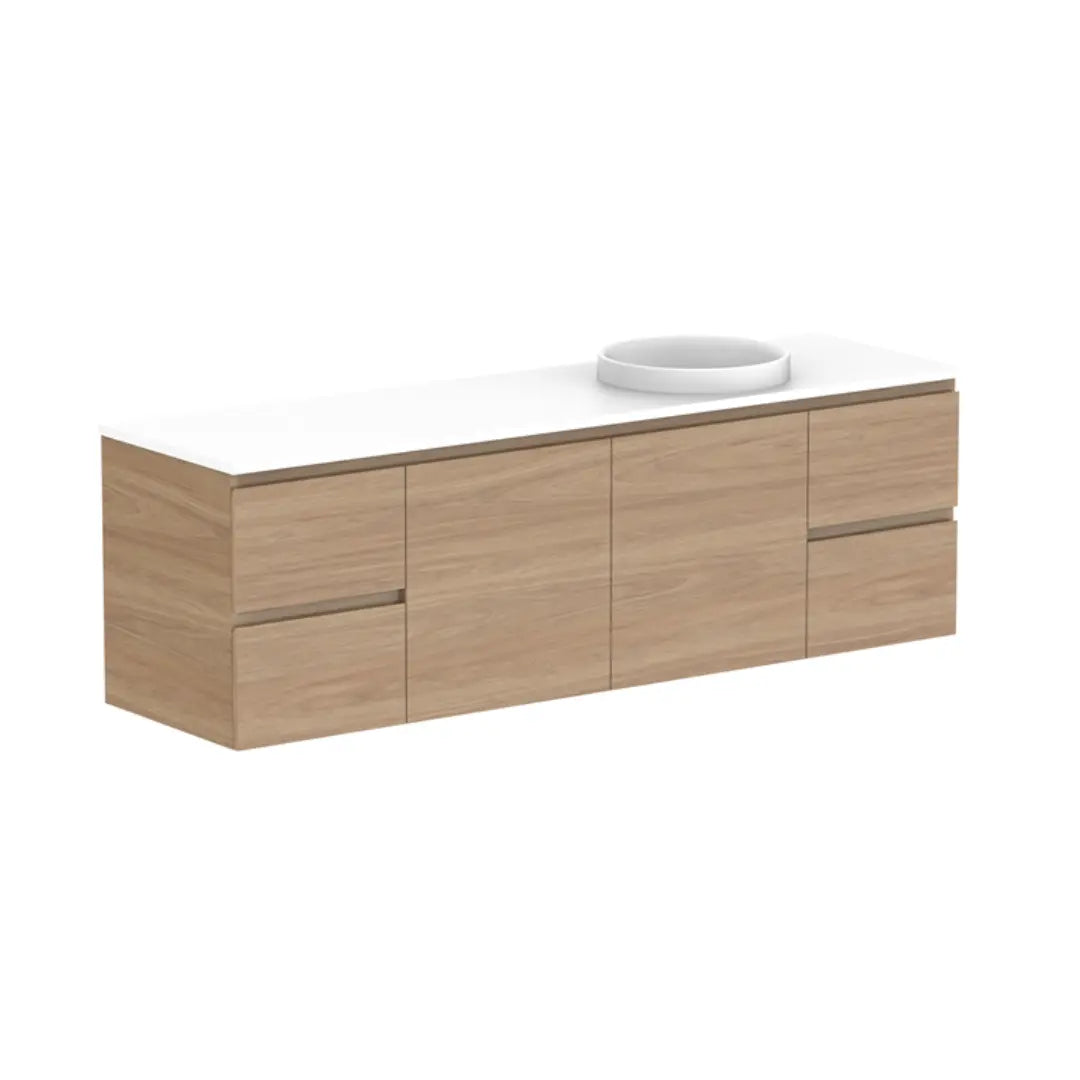 Glacier Full Depth, Door &amp; Drawer Vanity with stone top (on display) ADP