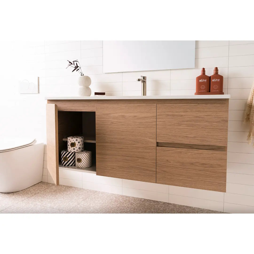 Glacier Full Depth, Door &amp; Drawer Vanity with stone top (on display) ADP