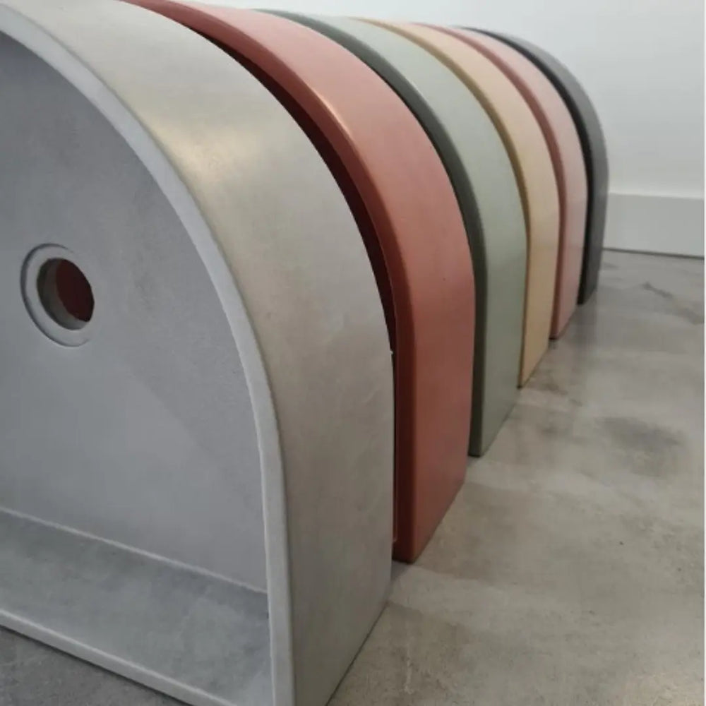Half Moon Concrete Basin Sticks and Stone Co